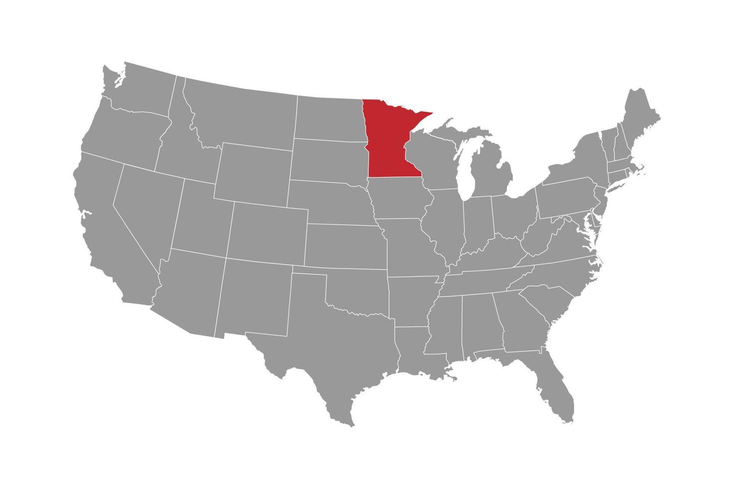 mapa del estado de minnesota. ilustración vectorial vector