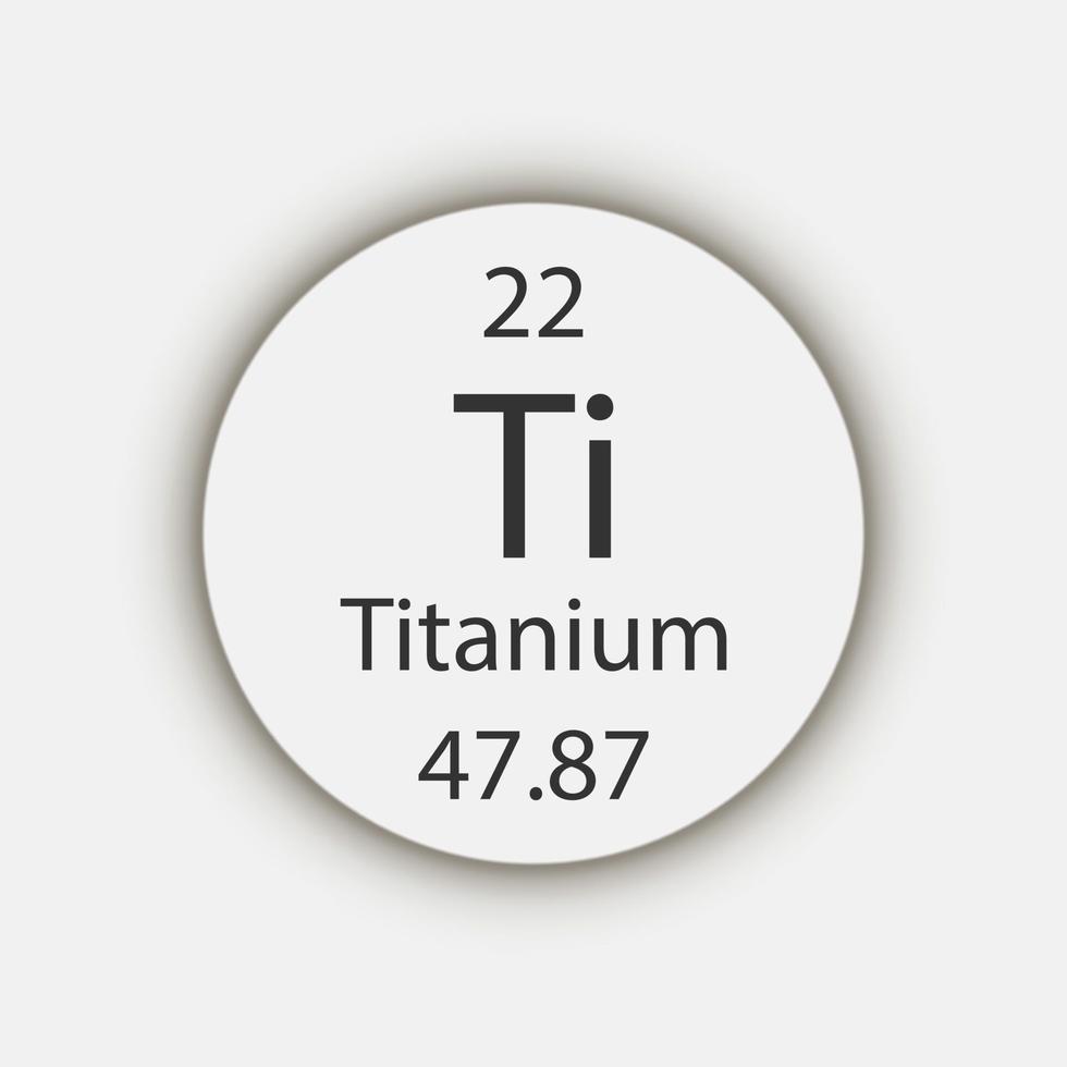 Titanium symbol. Chemical element of the periodic table. Vector