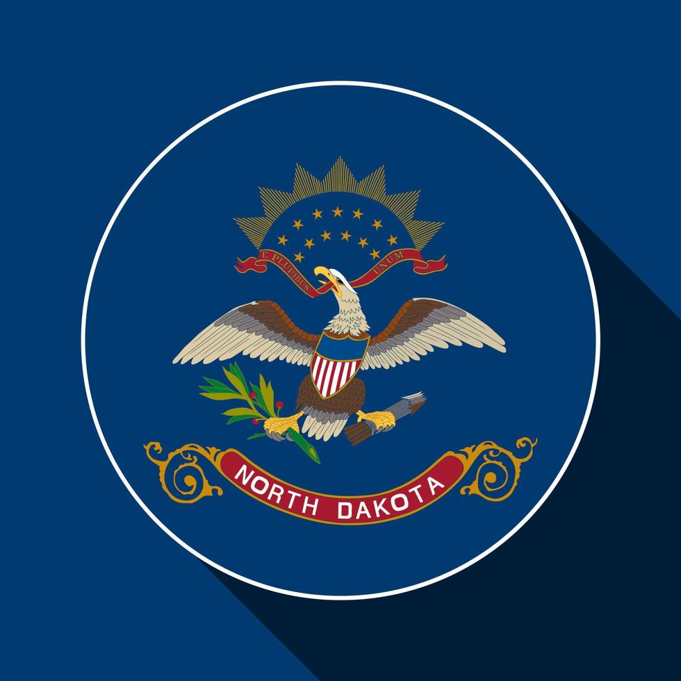 North Dakota state flag. Vector illustration.