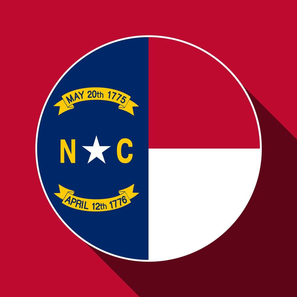 North Carolina state flag. Vector illustration.