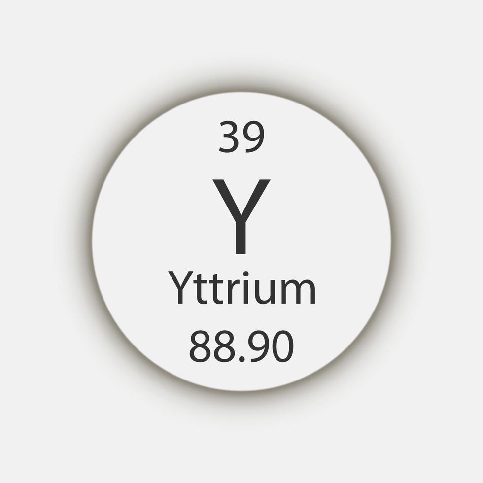 Yttrium symbol. Chemical element of the periodic table. Vector illustration.