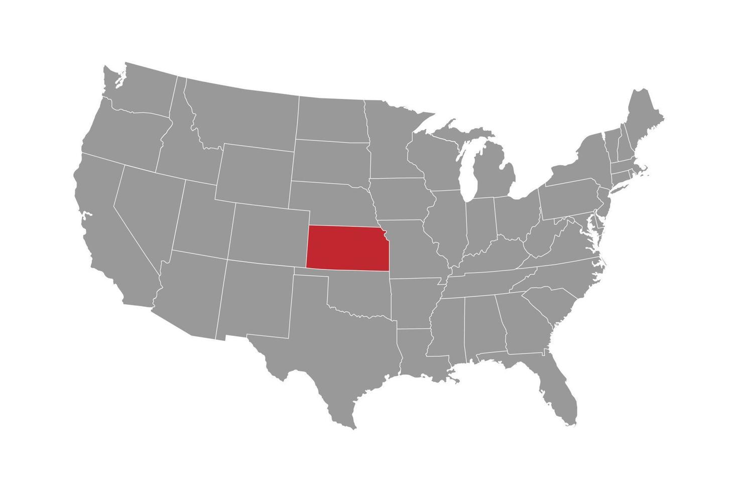 mapa del estado de kansas. ilustración vectorial vector