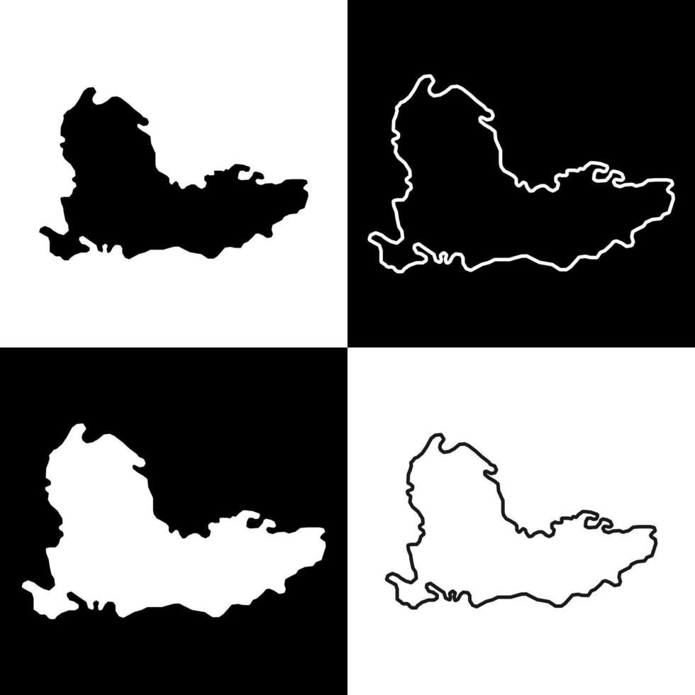 Set of Southeast England, UK region map. Vector illustration.