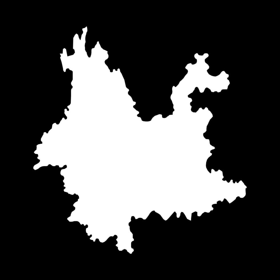 Yunnan province map, administrative divisions of China. Vector illustration.