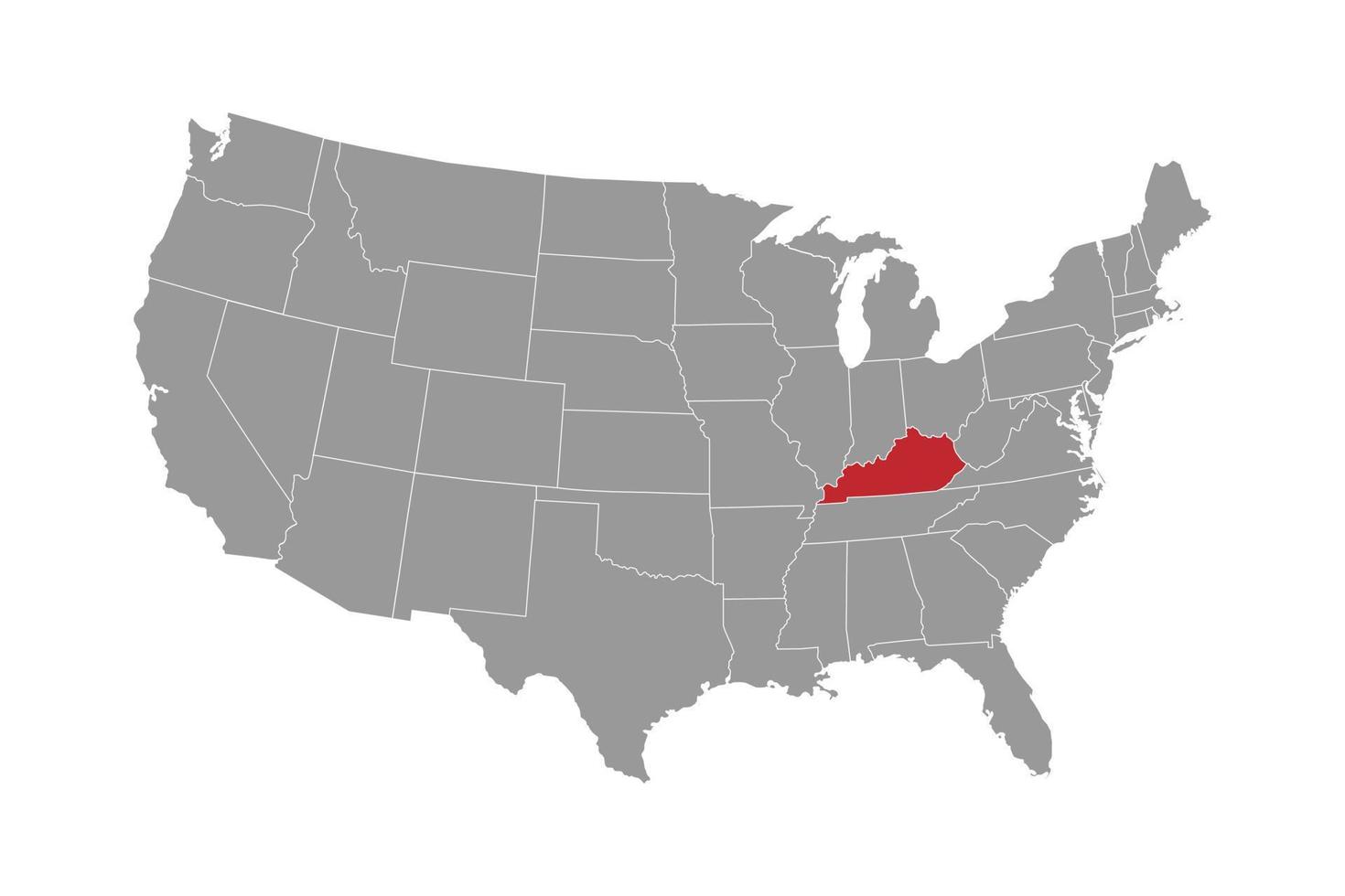 Kentucky state map. Vector illustration.