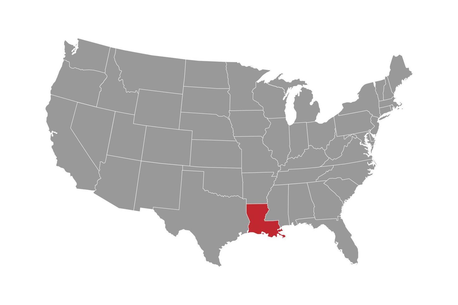 Louisiana state map. Vector illustration.