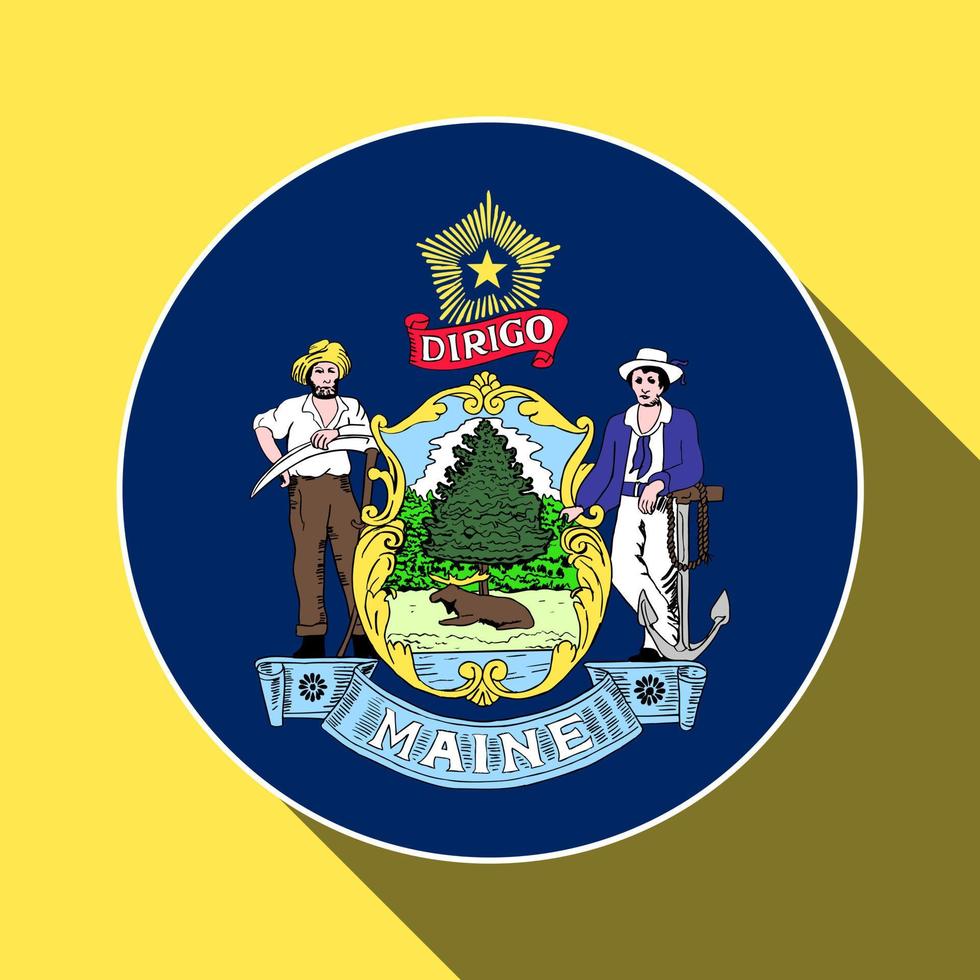 Maine state flag. Vector illustration.