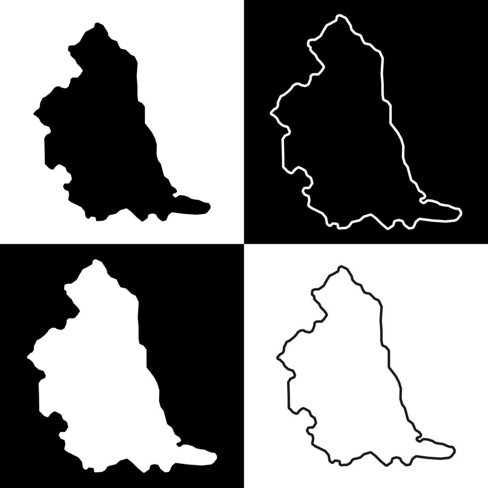 Set of Northeast England, UK region map. Vector illustration.