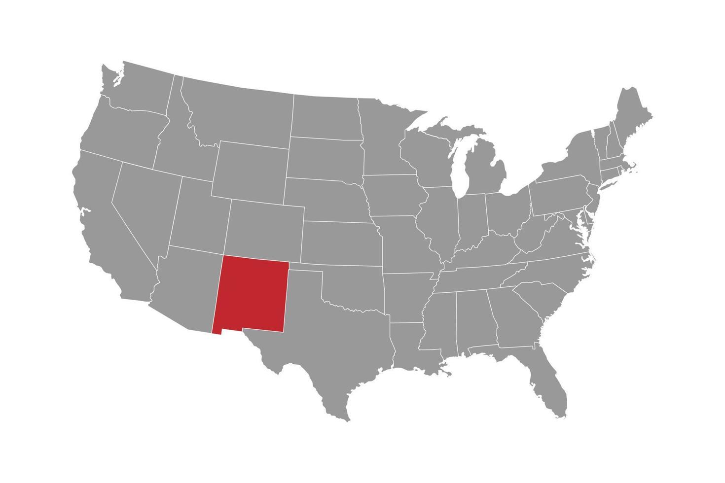 mapa del estado de nuevo mexico. ilustración vectorial vector