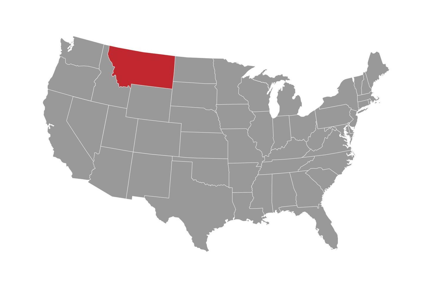 mapa del estado de montana. ilustración vectorial vector