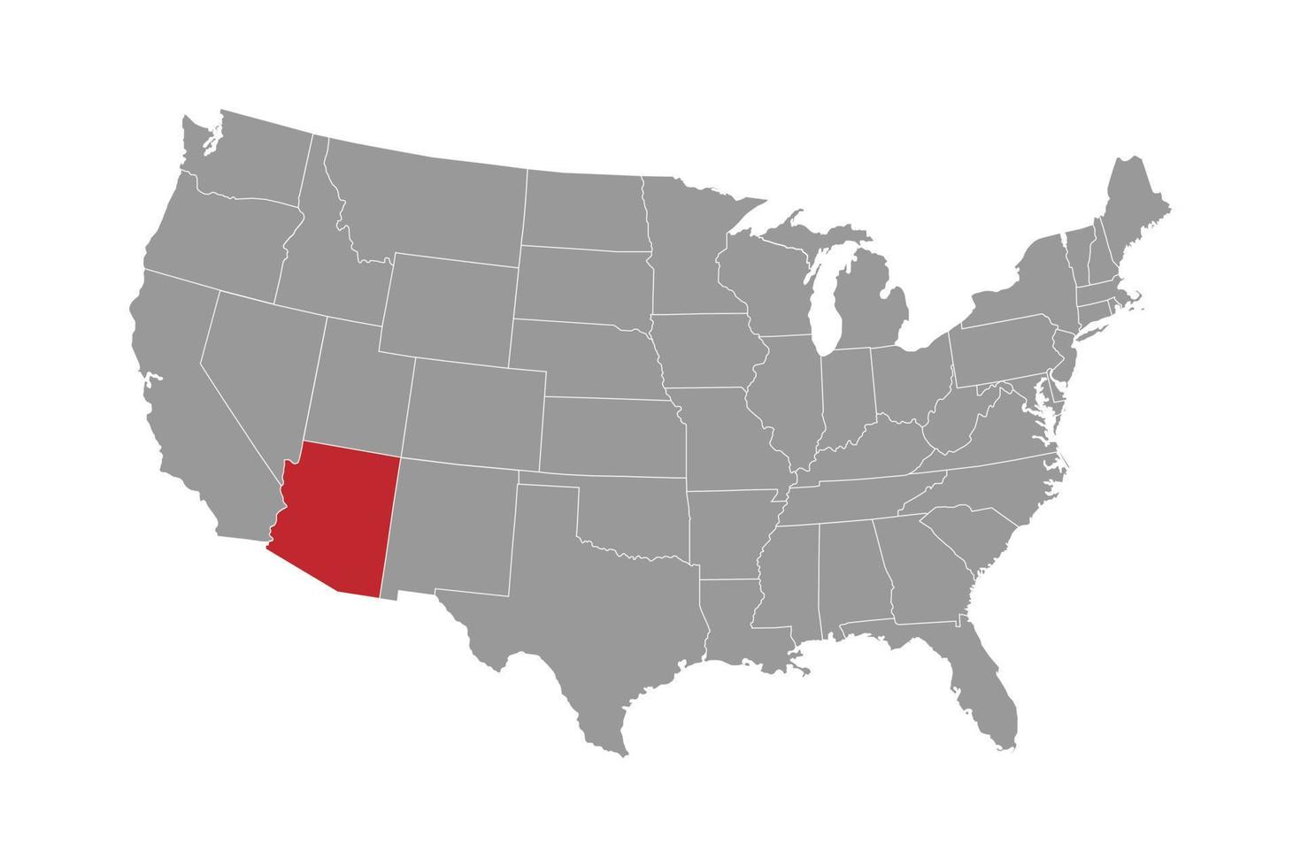 mapa del estado de arizona. ilustración vectorial vector