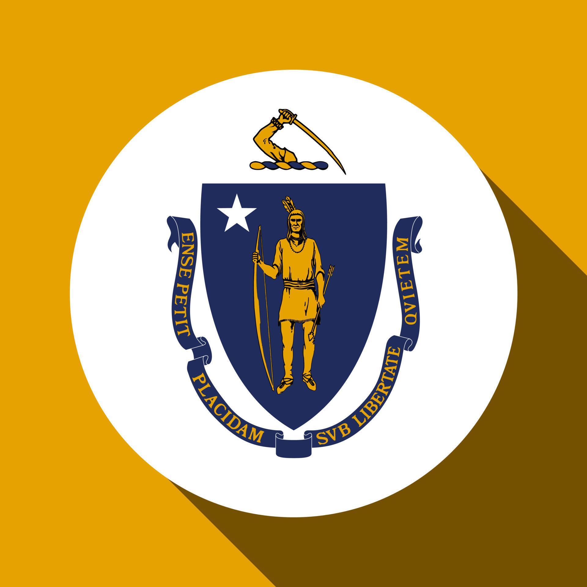 Massachusetts state flag. Vector illustration. 15260653 Vector Art at