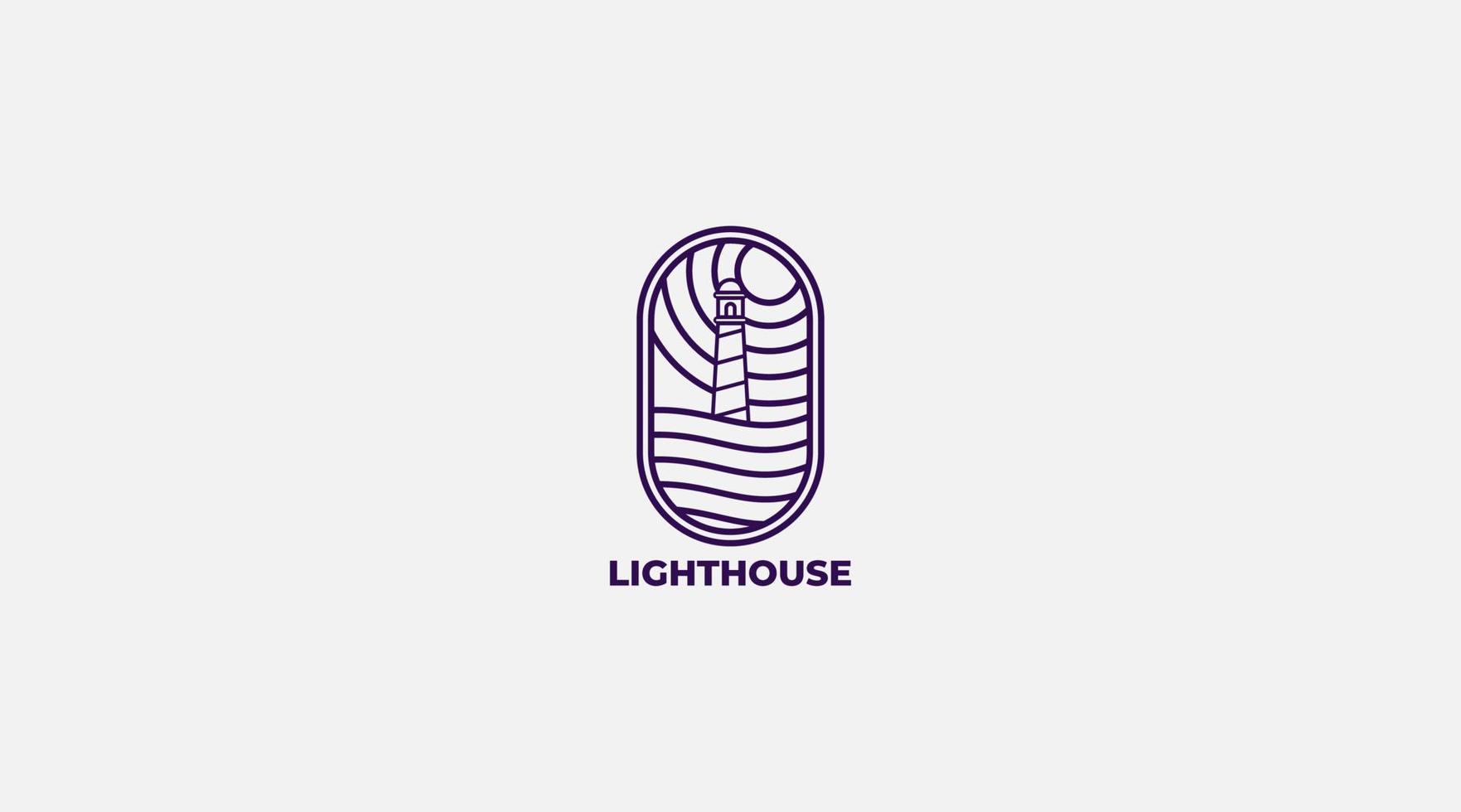 Light House Logo line art vector illustration design