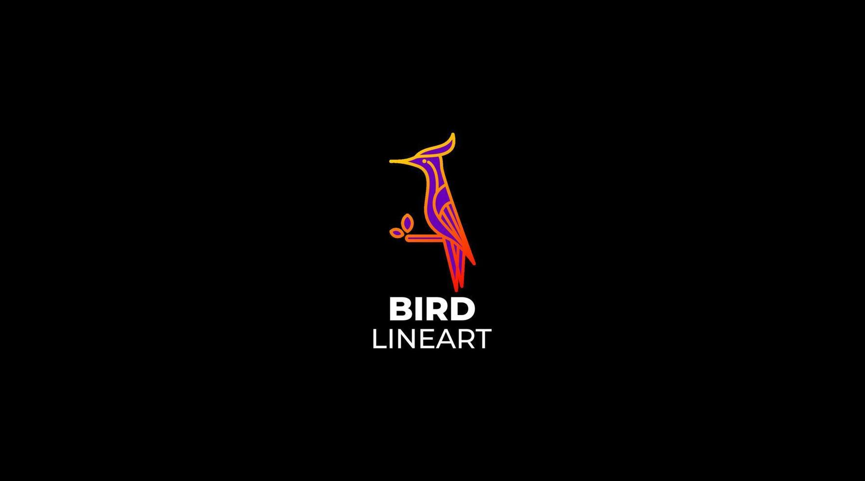 bird line art logo design vector symbol illustration