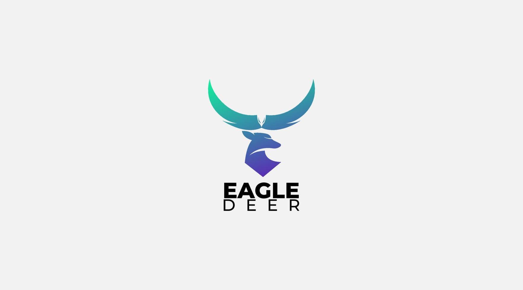 ilustración de diseño de logotipo de ciervo águila mínima vector