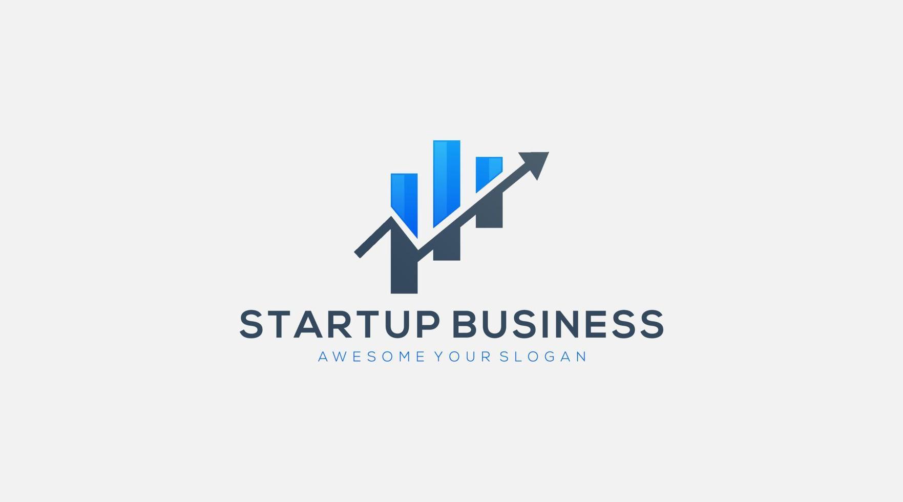 Finance start up Business grow logo design symbol icon vector