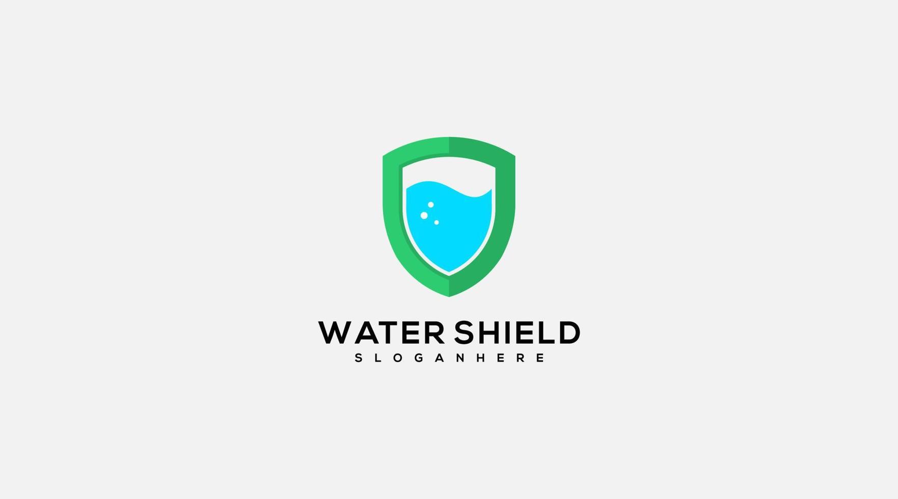 escudo con vector de agua, logotipo de escudo