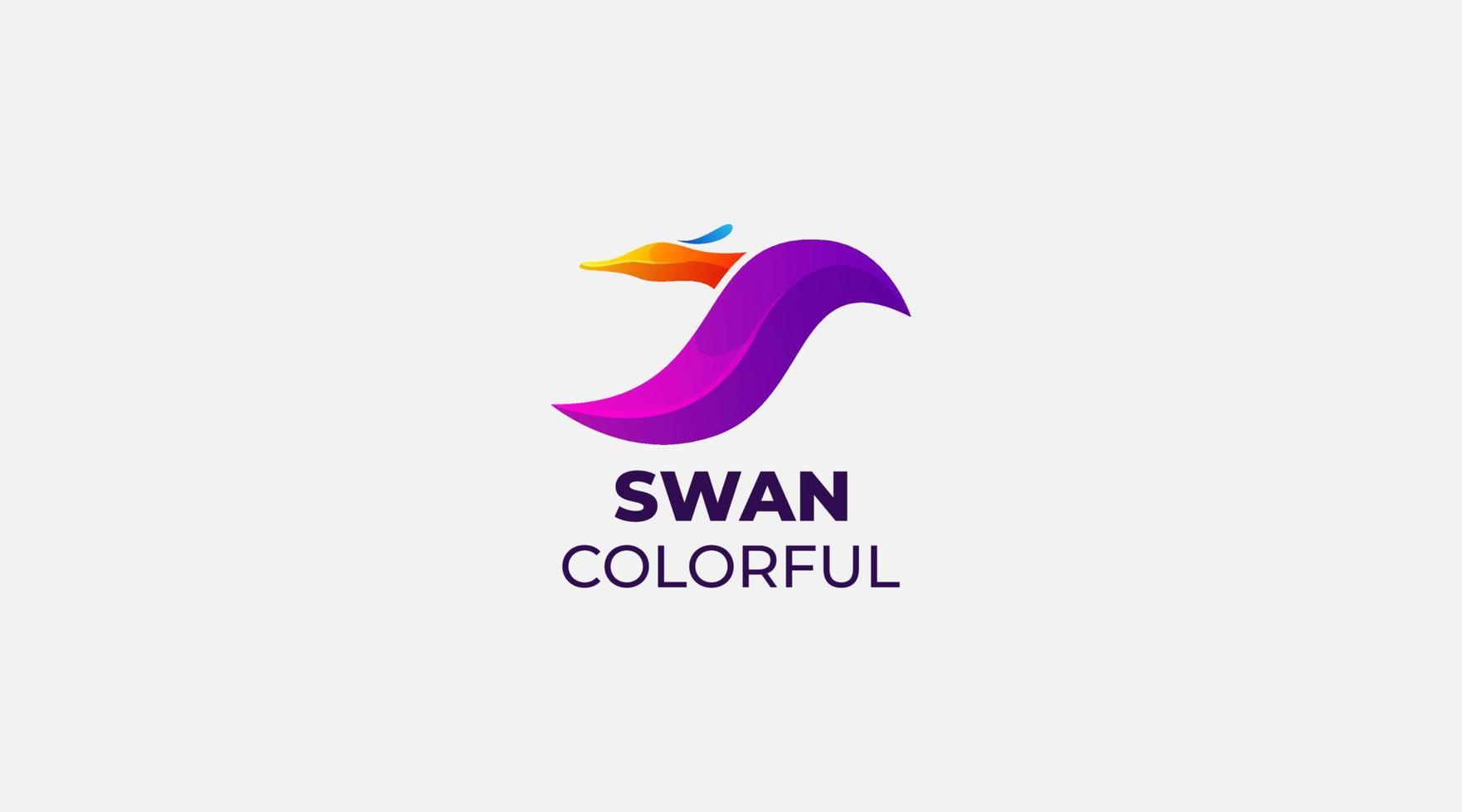 plantilla de diseño de logotipo de icono de vector colorido cisne