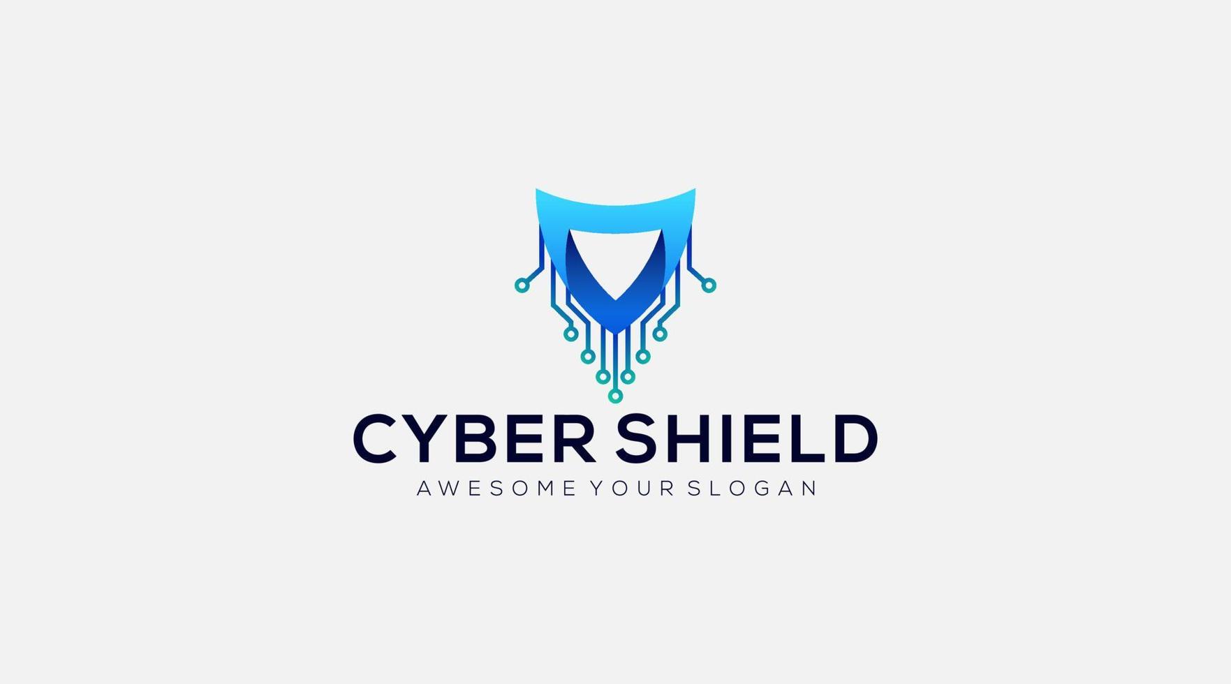 Quality Cyber Shield Tech Logo design Template illustration vector