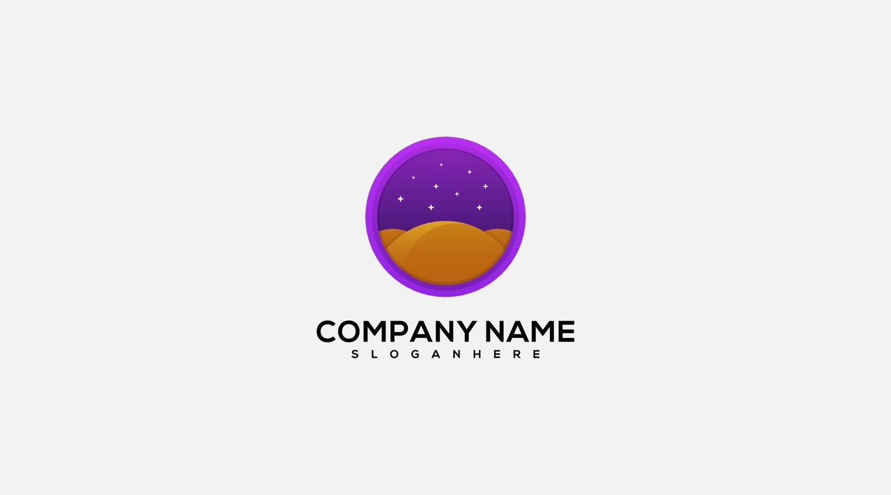 Night desert logo design template night illustration vector