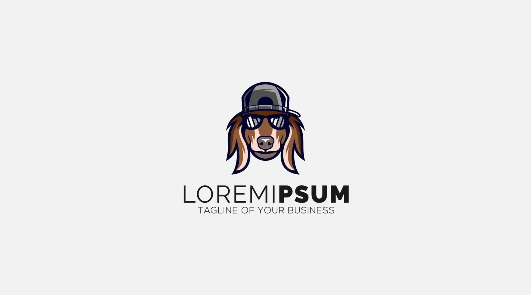 Glasses Dog with cap illustration Logo Design vector