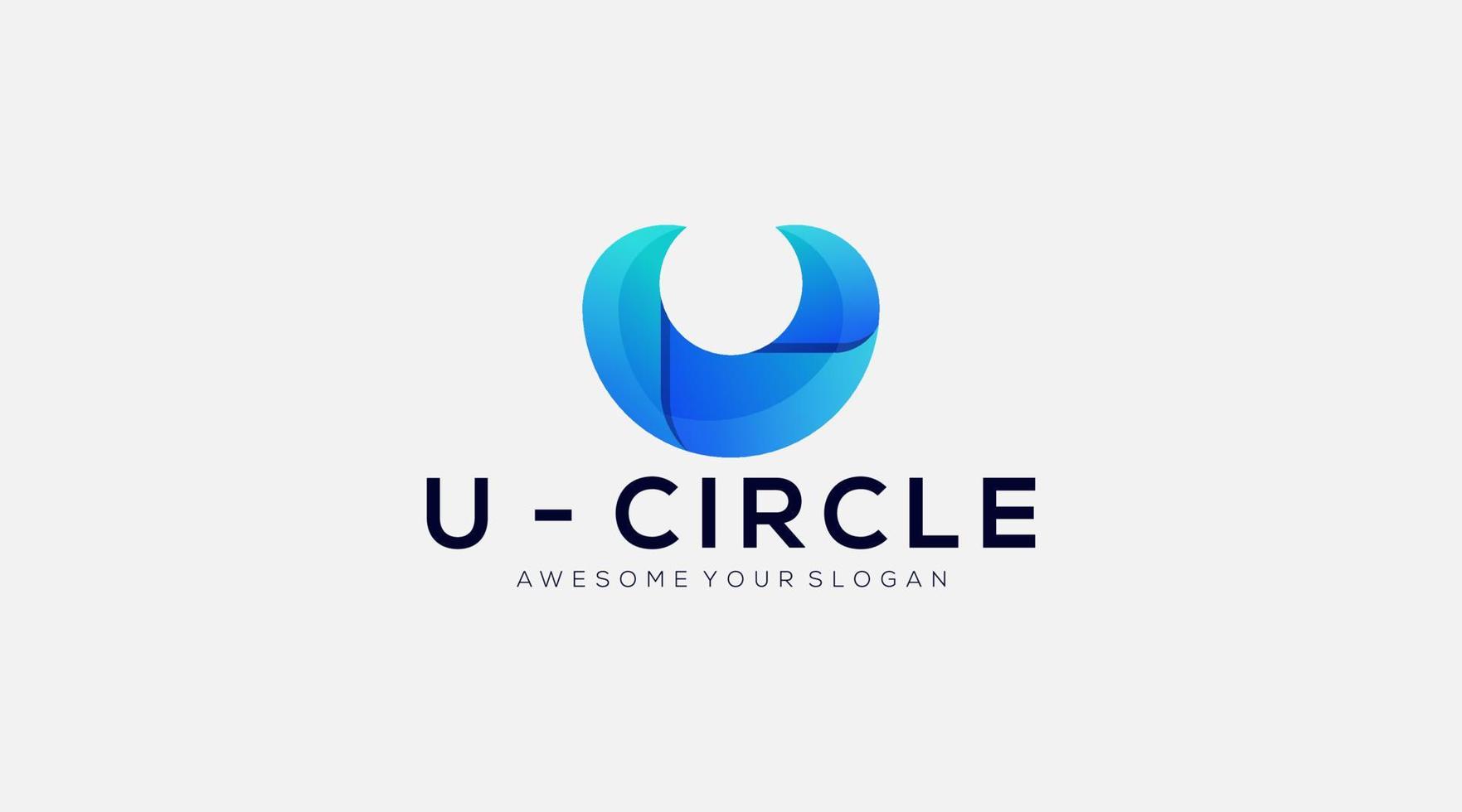 Professional initial letter U circle logo in Gradient blur color vector