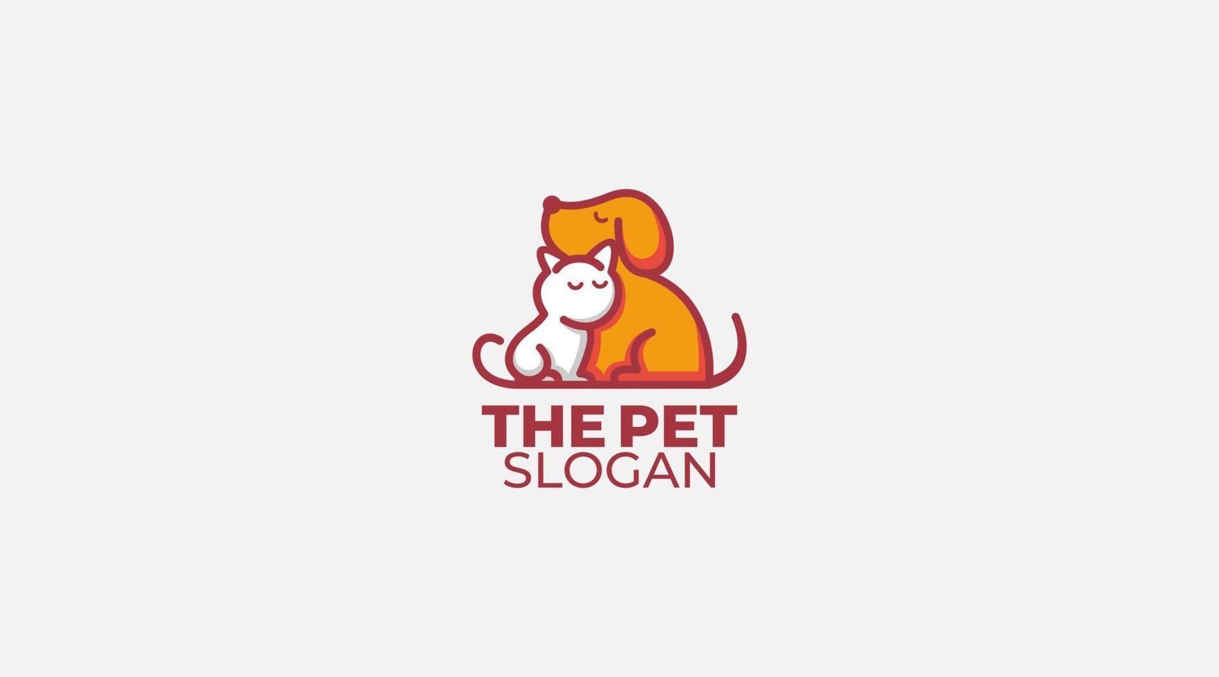 perro gato mascota redondo dibujos animados logo vector icono