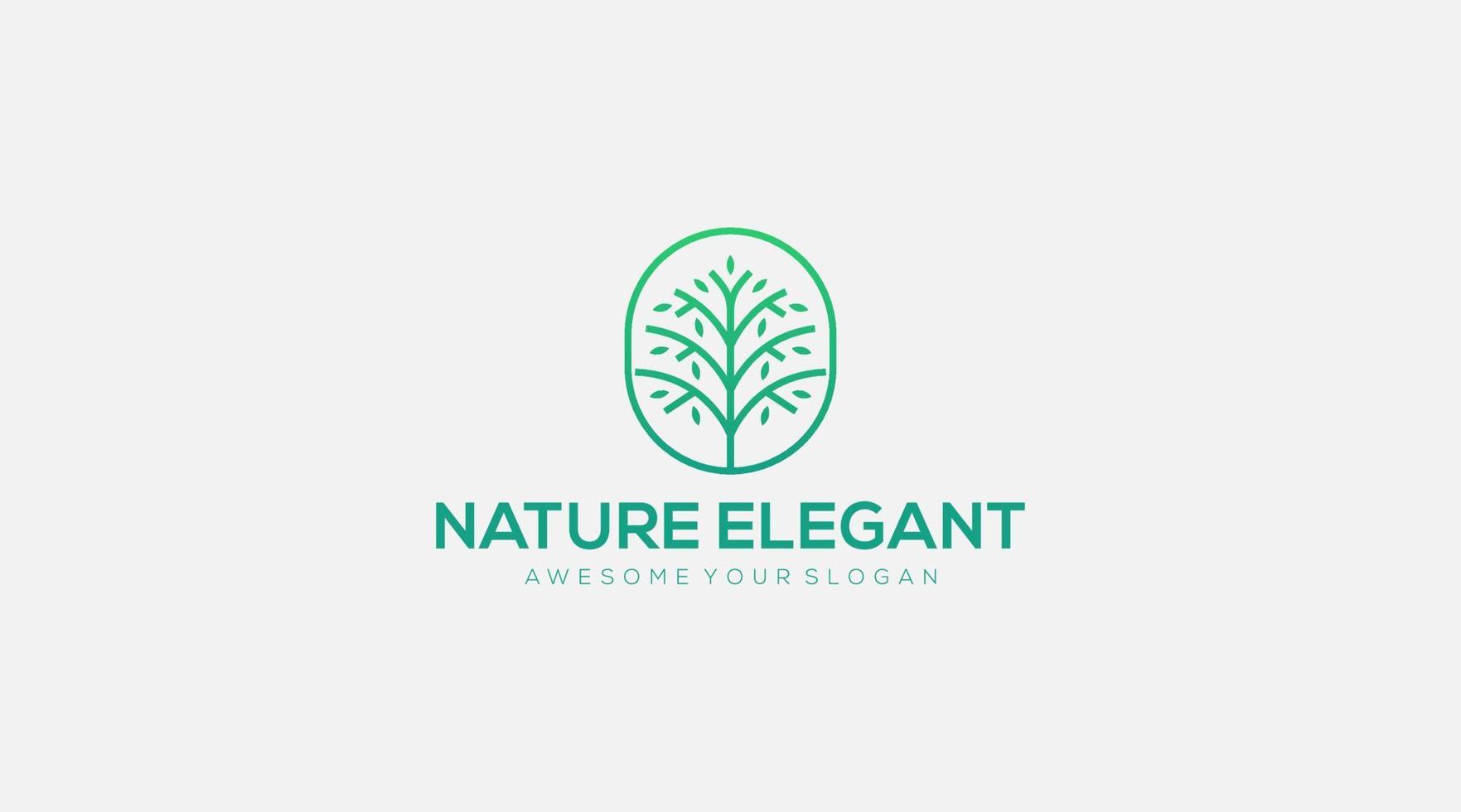 Unique and elegant tree logo in frame design vector