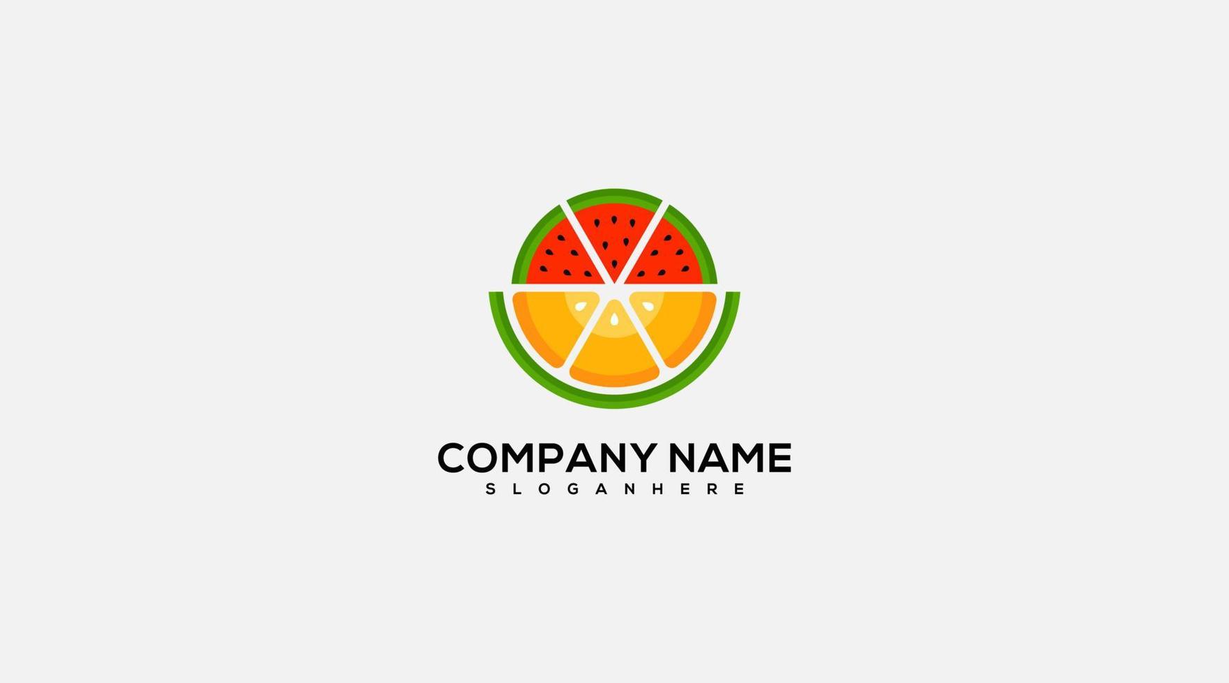 Beautiful logo design vector with watermelon and lemon