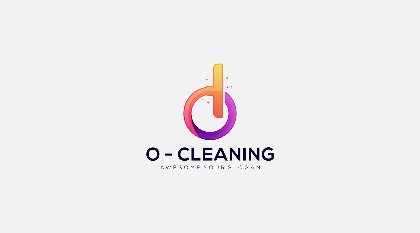 Gradient Letter O cleaning icon logo design illustration vector