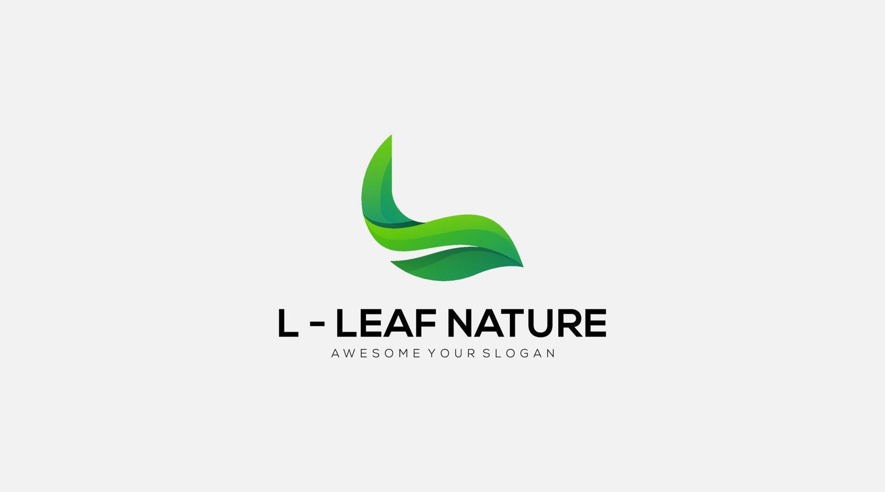 vector de plantilla de diseño de logotipo de hoja de letra creativa l