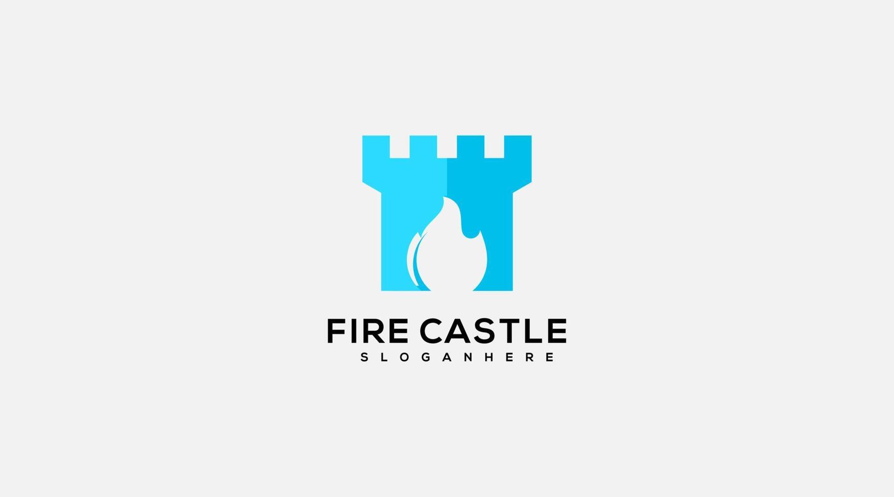 diseño de logotipo de fuego de castillo para su negocio vector