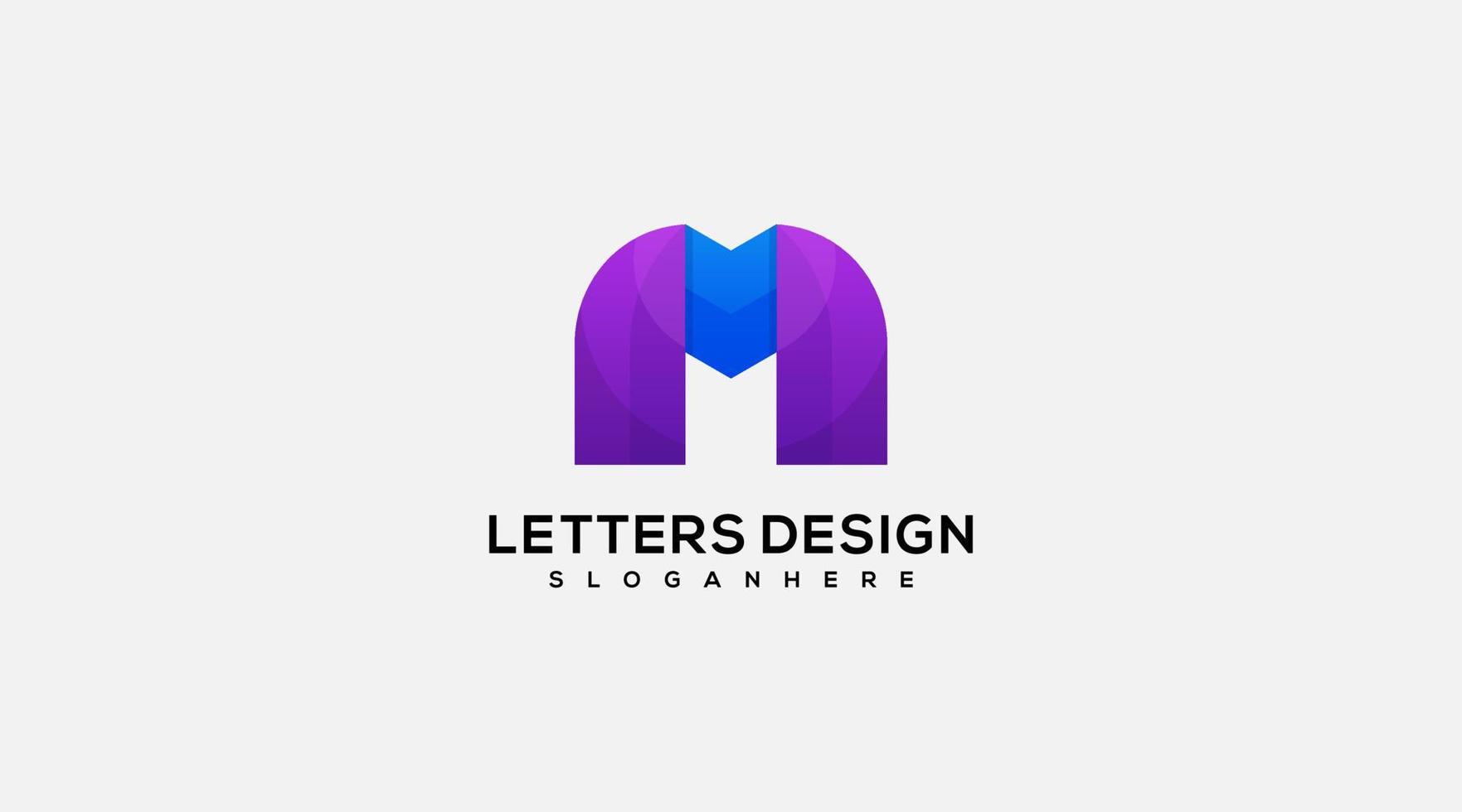 letra inicial m plantilla de vector de diseño de logotipo abstracto