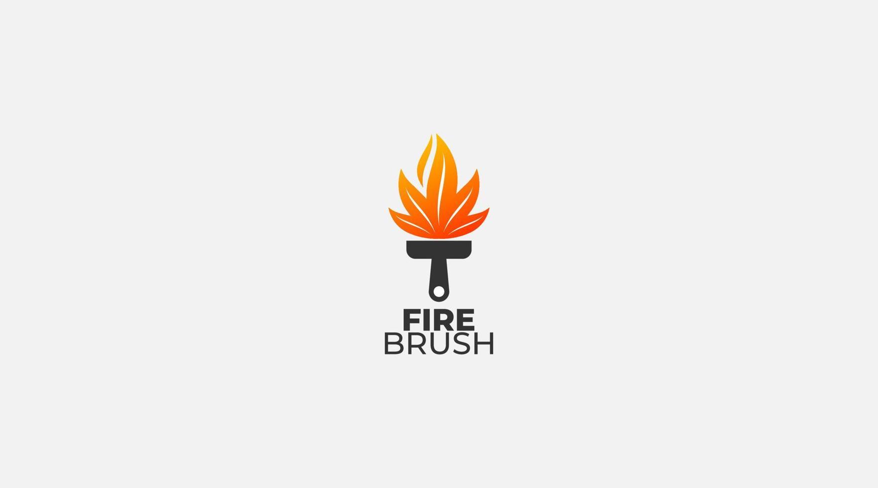 Fire Brush Logo Design Template illustration vector