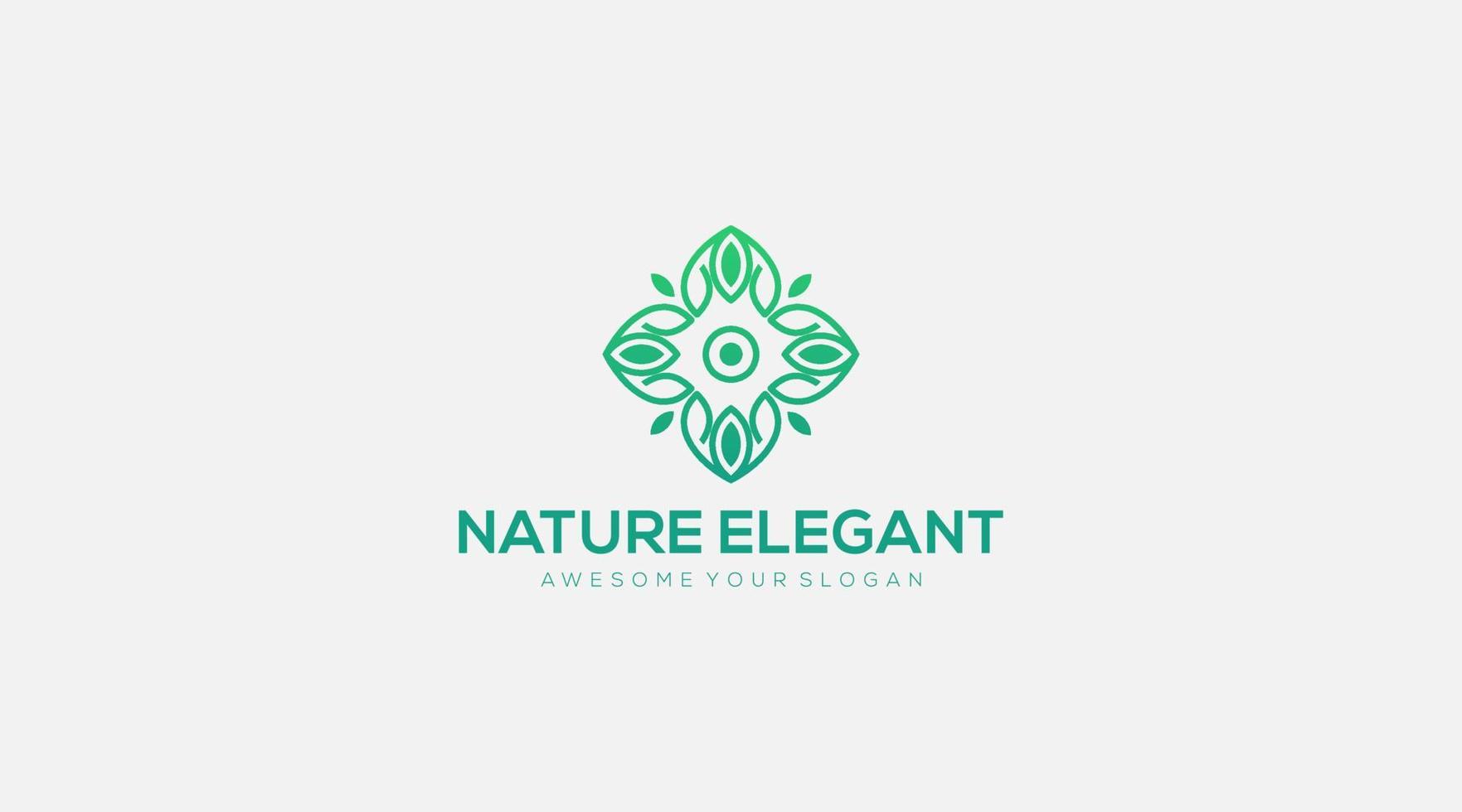 plantilla de ilustración de diseño de logotipo de hojas de naturaleza elegante de lujo vector