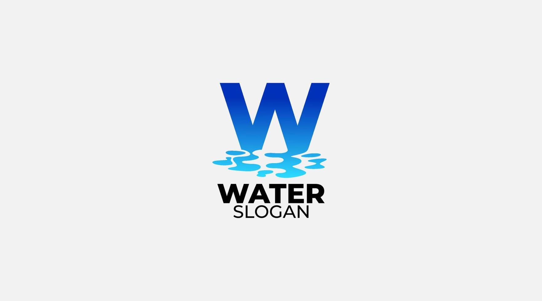 diseño de logotipo de letra w con gotas de ondas de salpicaduras de agua vector