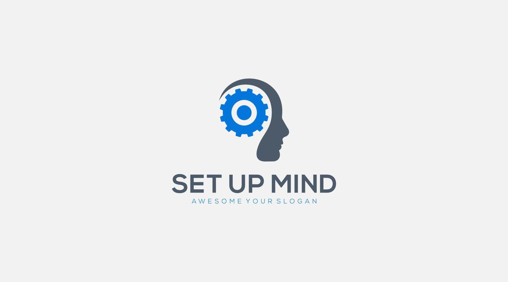 Gear Mind Logo design template vector