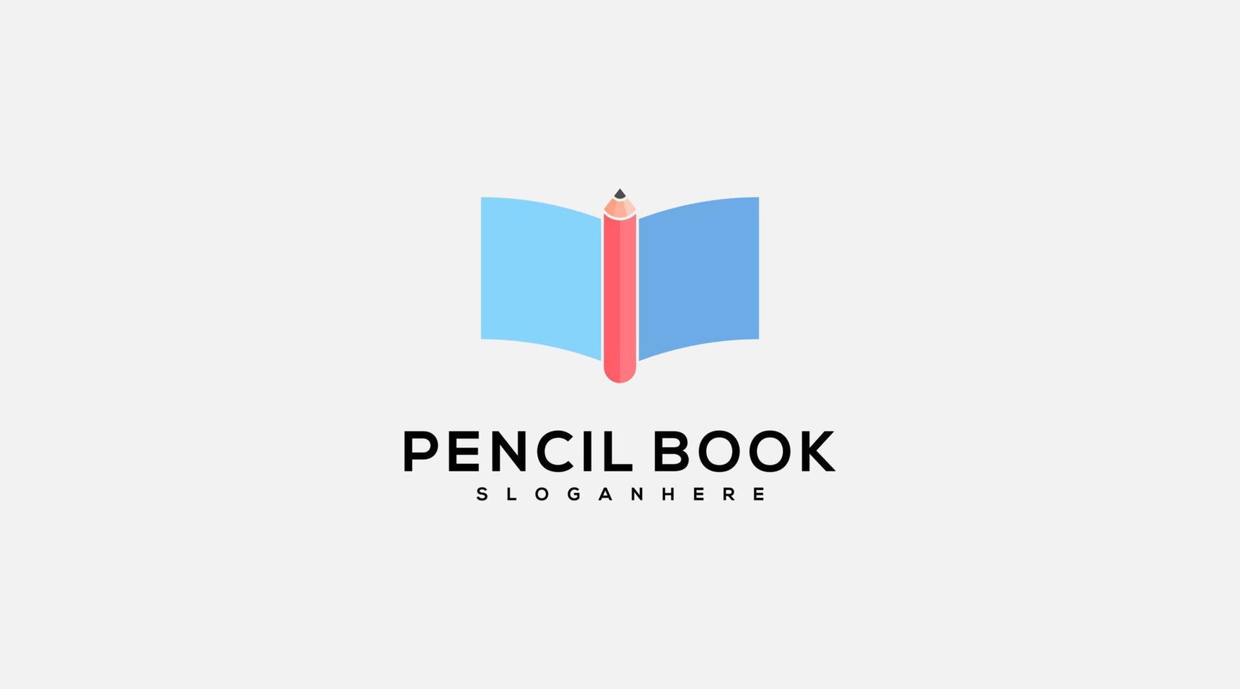 Pencil Book Icon Logo design Vector