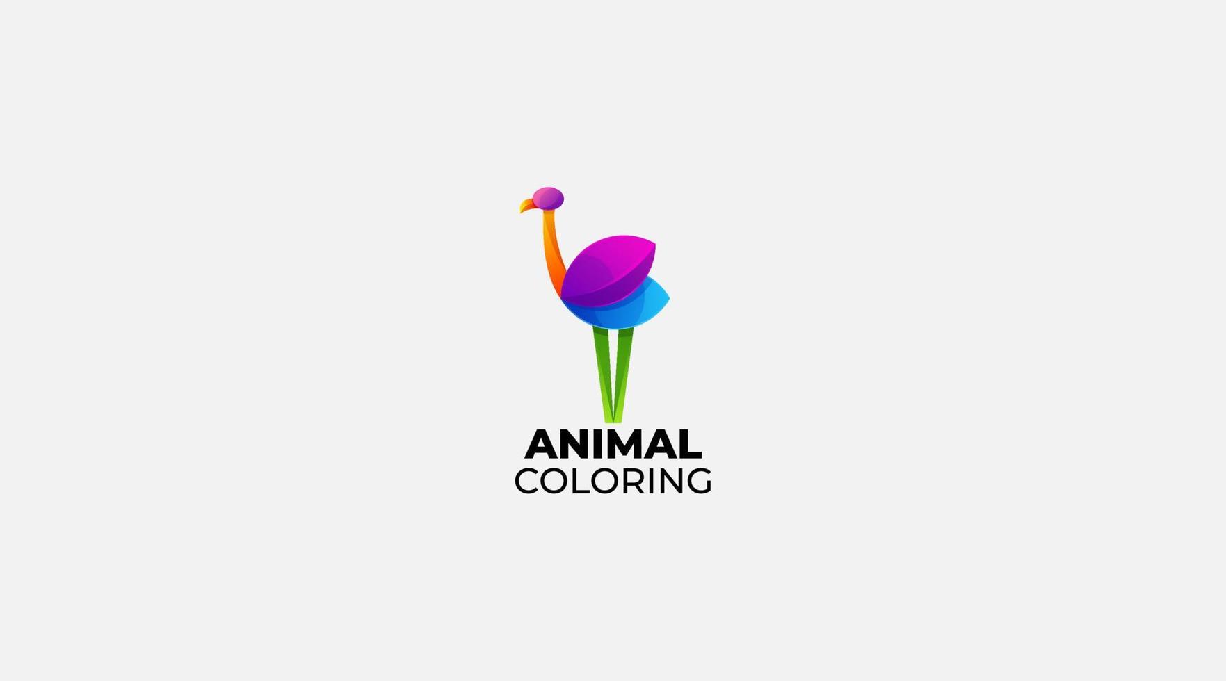 Ilustración de vector de logotipo colorido animal creativo
