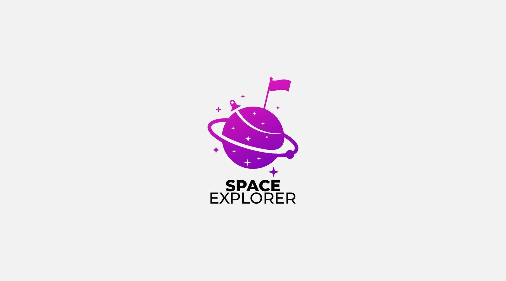 espacio explorado vector de diseño de logotipo