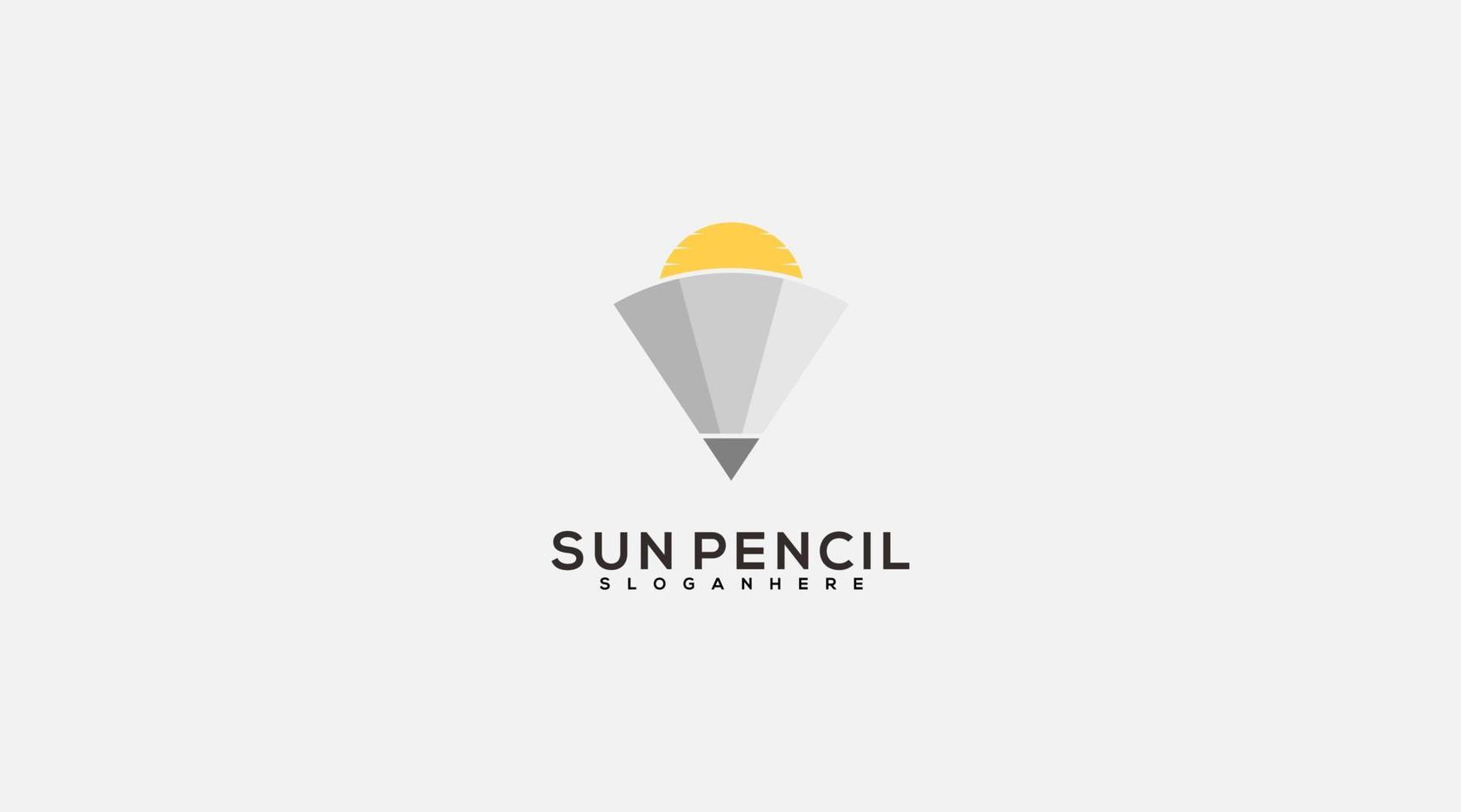 Quality Sun Pencil Logo Design Vector