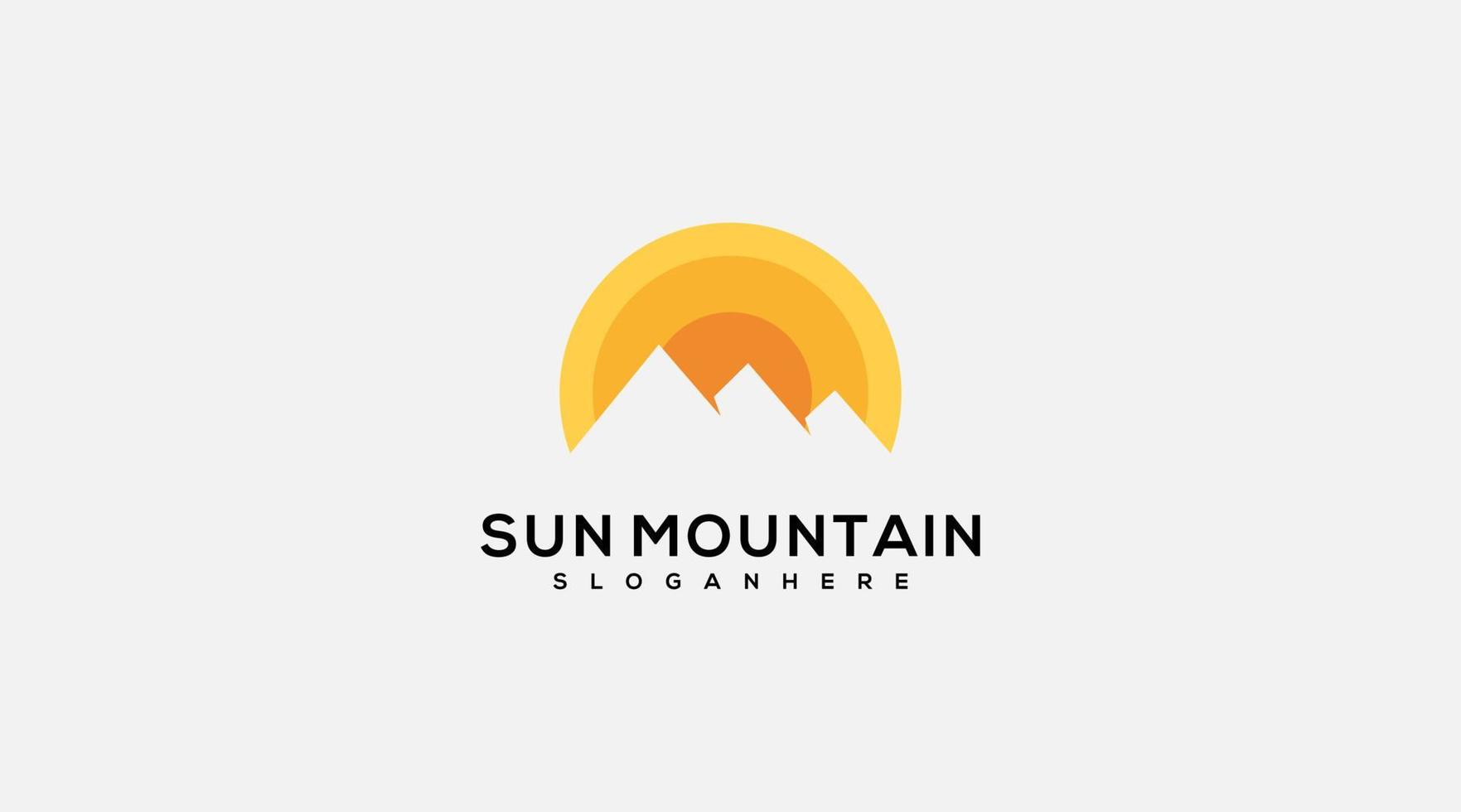 sol montaña logo diseño icono vector