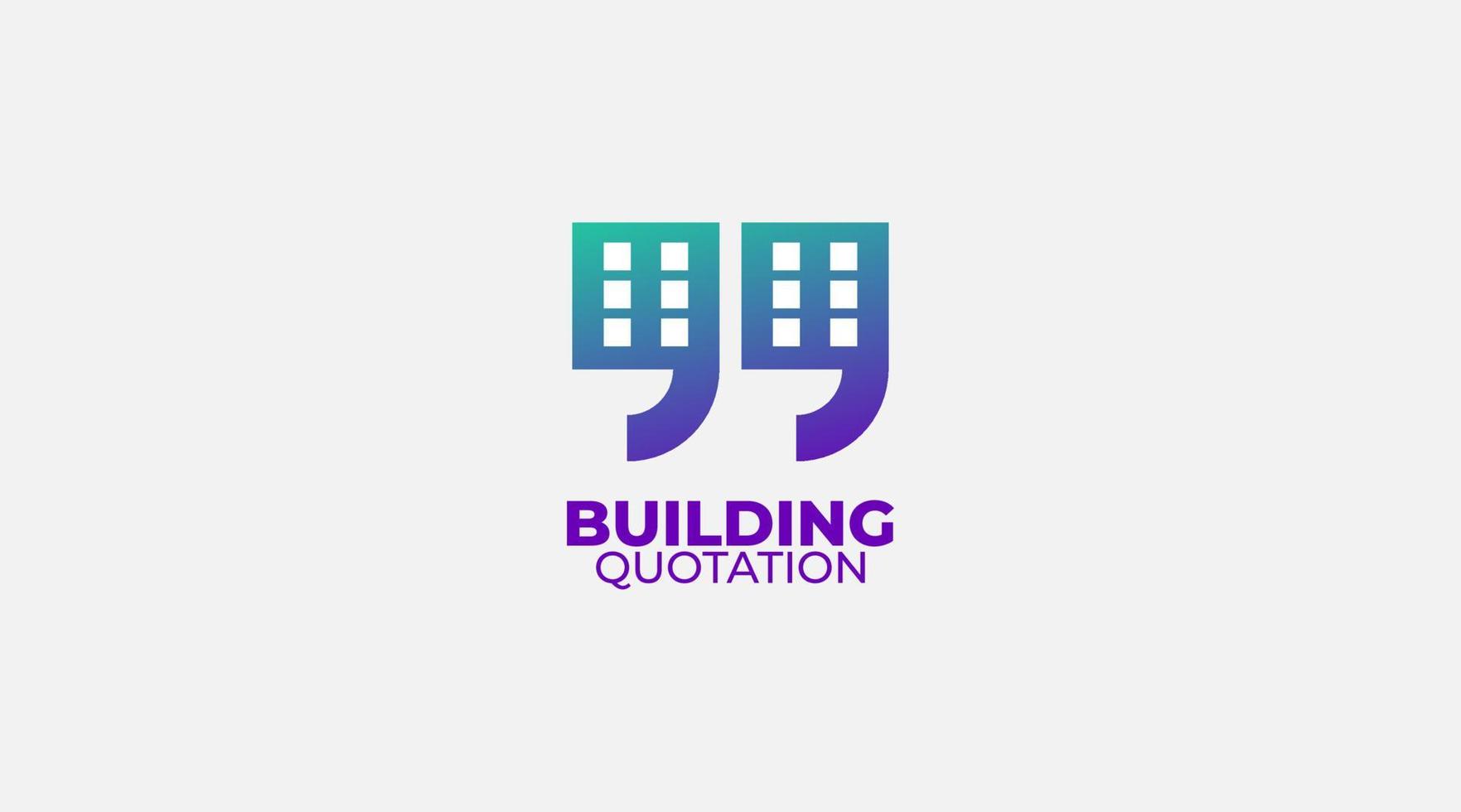 Quotation Building Logo design Vector