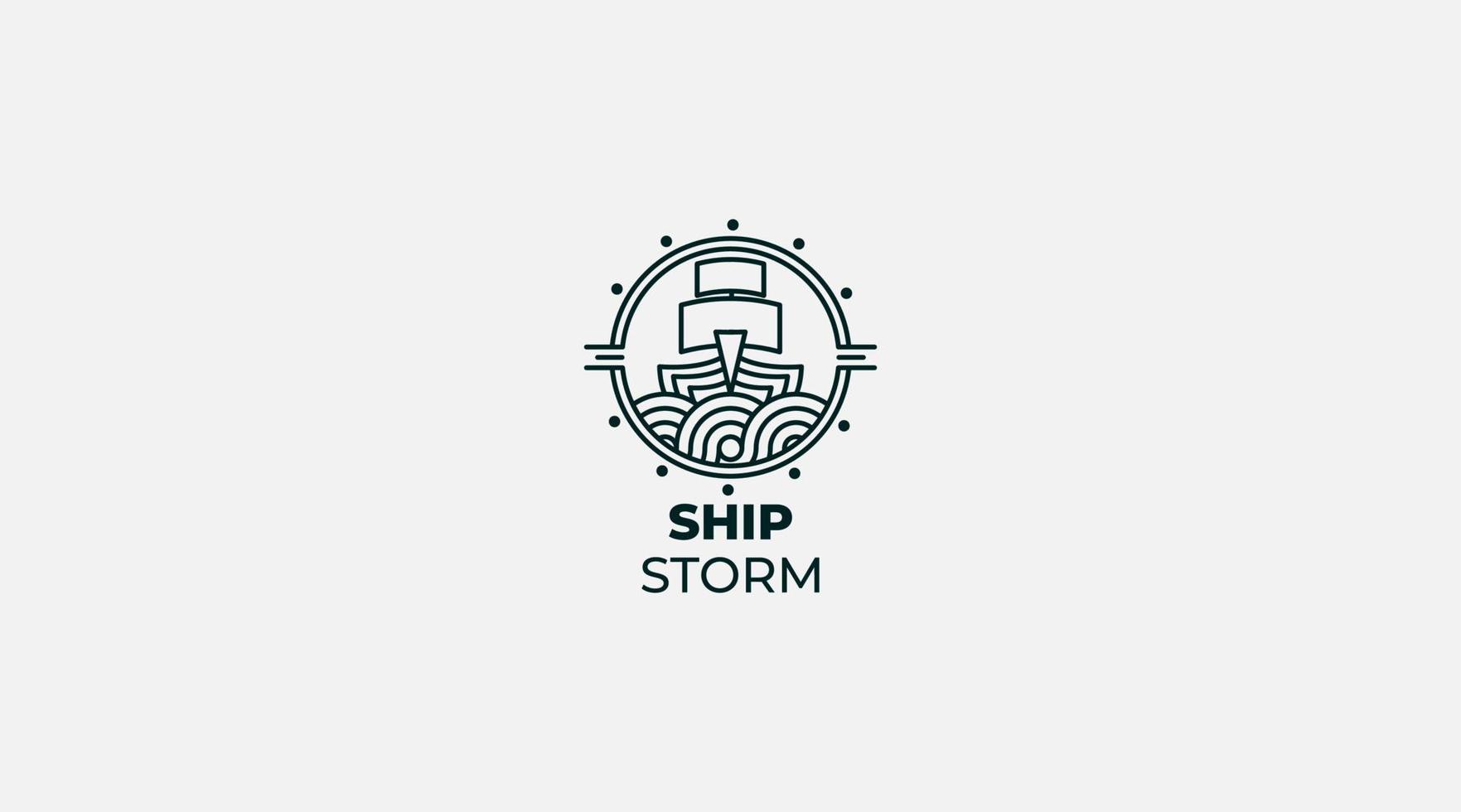 plantilla de icono de diseño de logotipo de vector de tormenta de barco