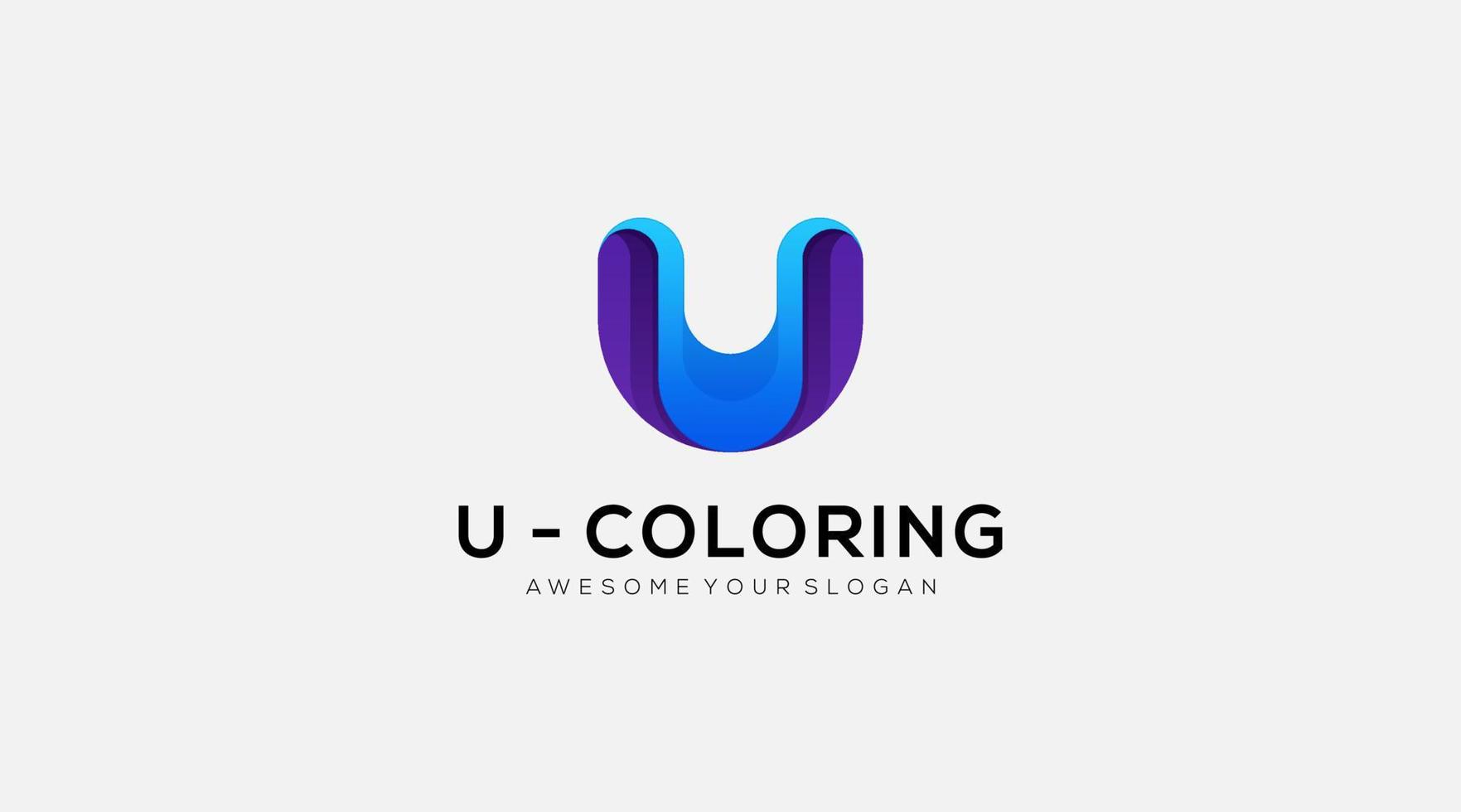 Awesome Letter U gradient Logo icon design illustration template vector