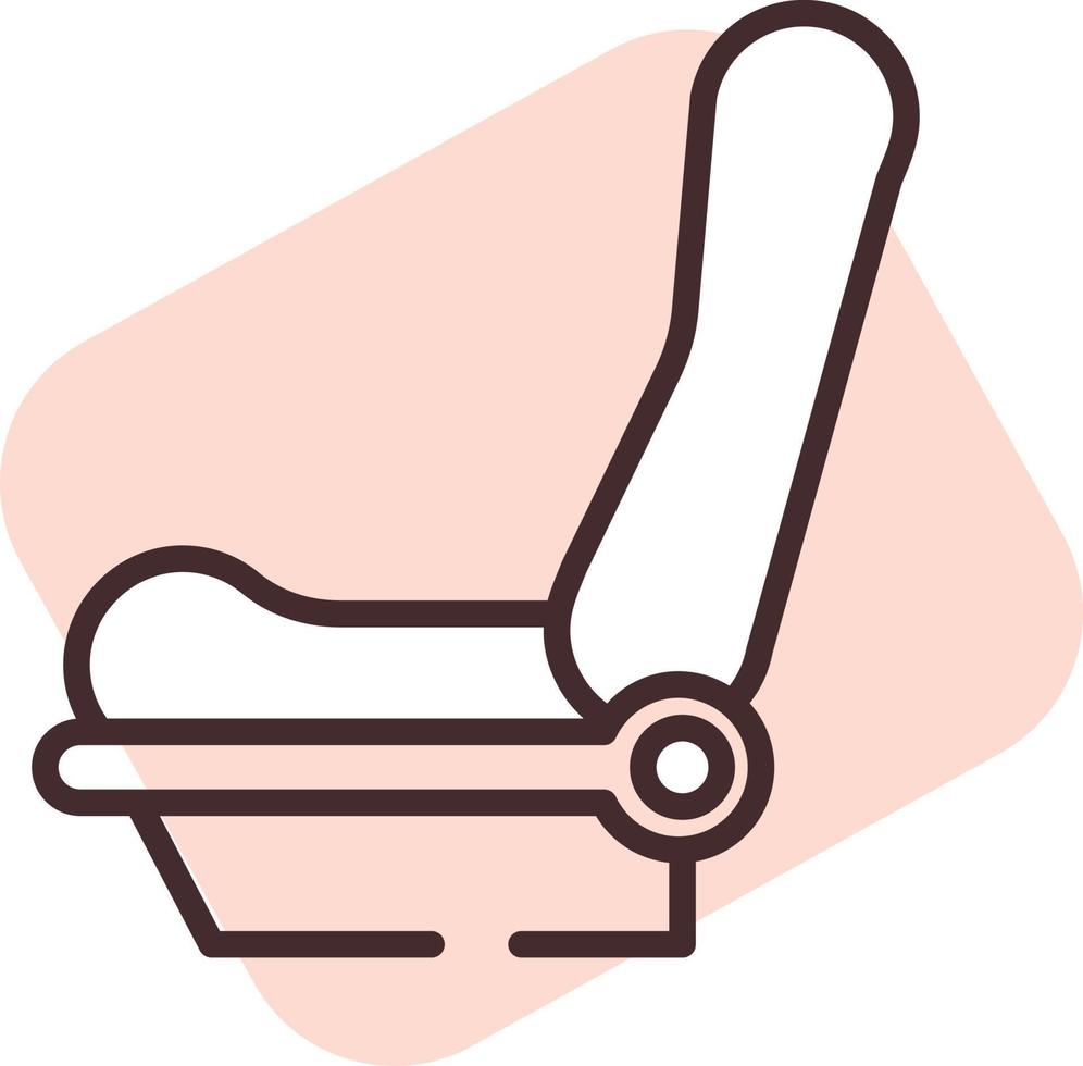 asiento delantero del coche, icono, vector sobre fondo blanco.