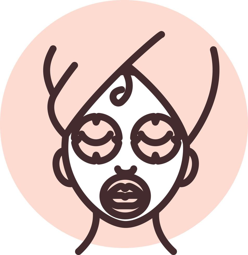 Beauty face mask, icon, vector on white background.