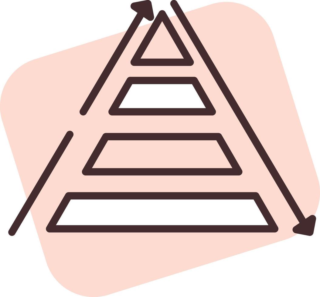 Triangle chart, icon, vector on white background.