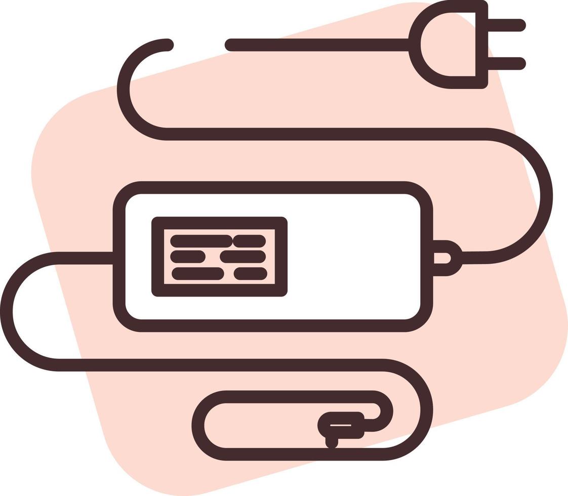 adaptador de electrónica, icono, vector sobre fondo blanco.