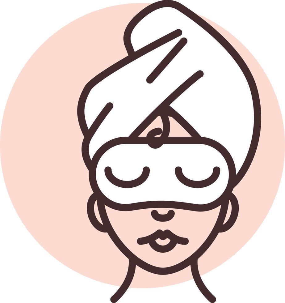 Beauty sleeping mask, icon, vector on white background.